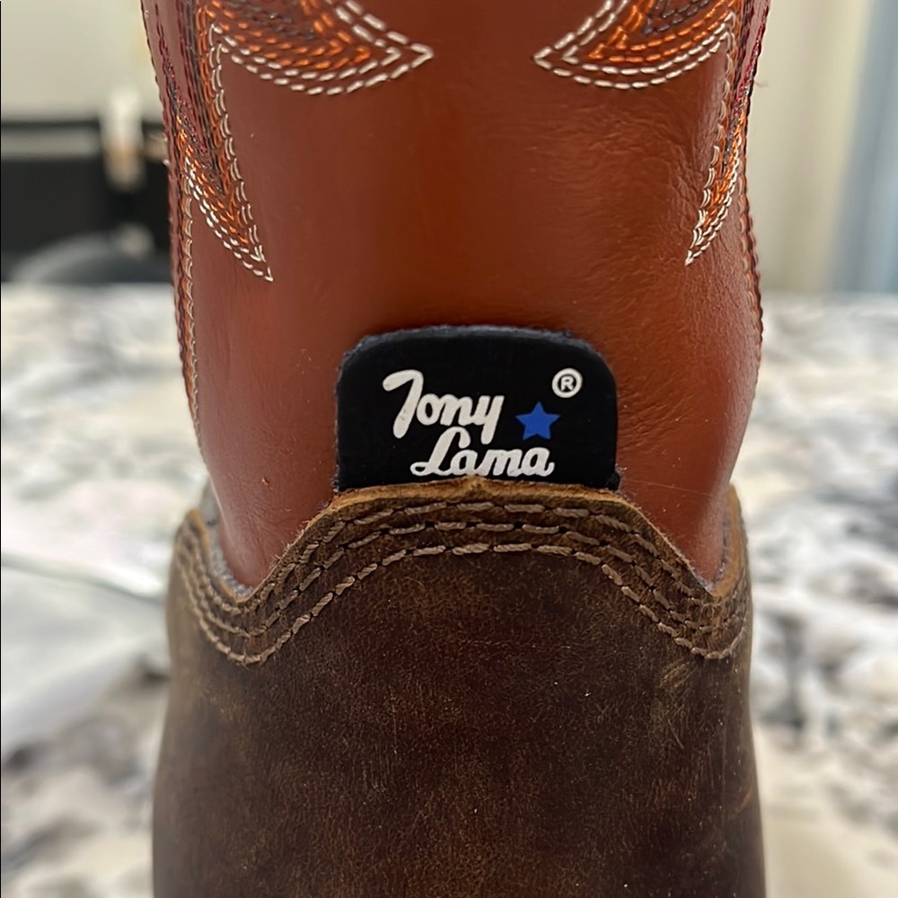 Men's Brown and Tan Western Boots - Picture 3 of 4